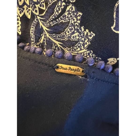 Free People XS Blue V-neck Tunic Mini Dress Sexy Babydoll Flowy Boho Festival - Picture 10 of 16